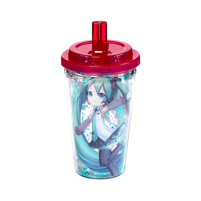 Bicchiere infrangibile con cannuccia del personaggio Miku
