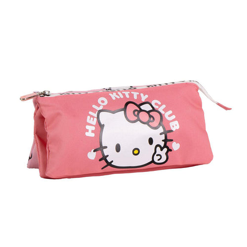 Astuccio a 3 scomparti di Hello Kitty con cerniere